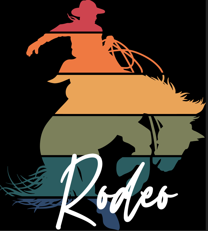 Stay Rank Retro Bronc Silhouette