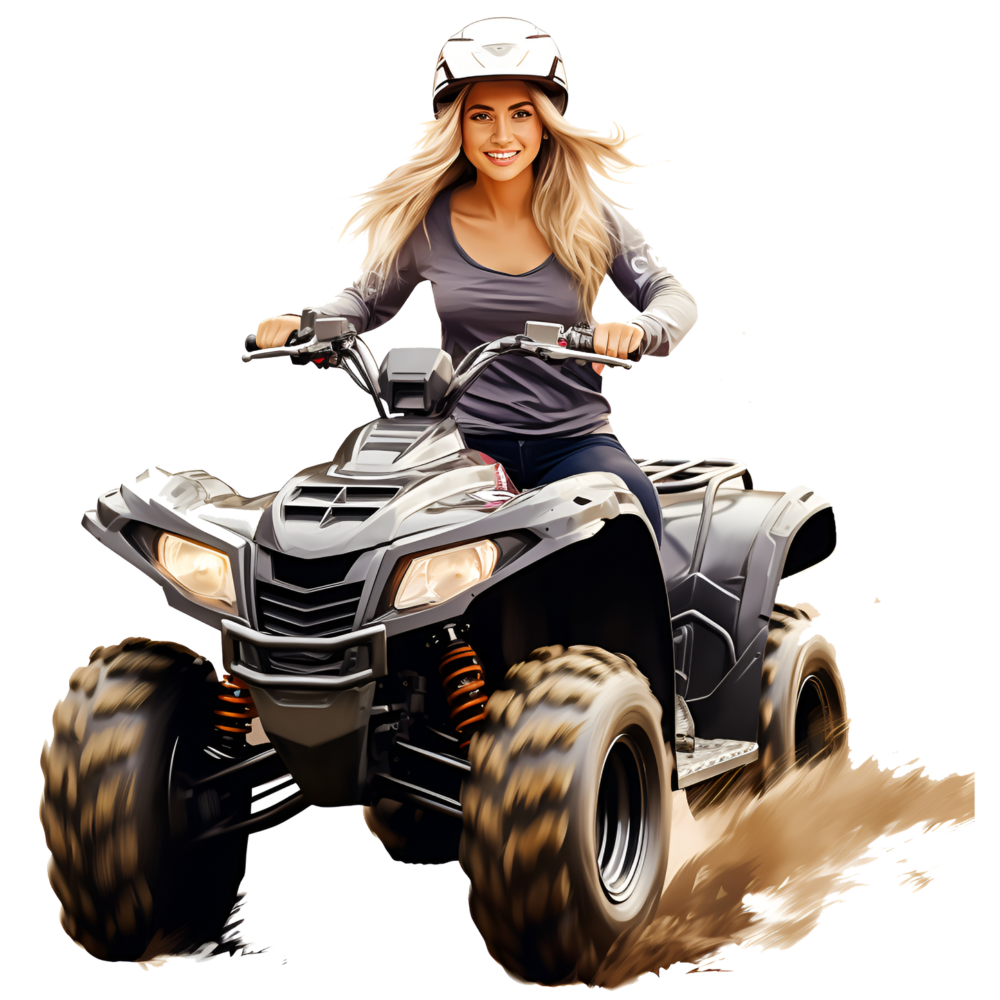 Sand Trail Lady Rider With Helment Shirt