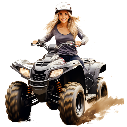 Sand Trail Lady Rider With Helment Shirt